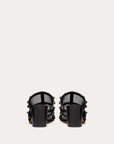 Shop Valentino Garavani Rockstud Mesh Slide Sandal 60 Mm In Black