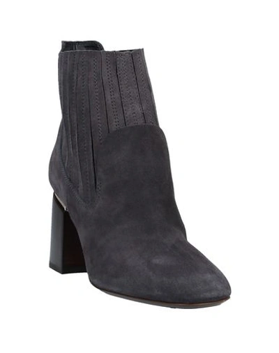 Shop Tod's Woman Ankle Boots Lead Size 8 Soft Leather In Grey