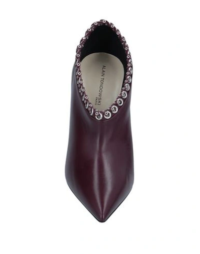 Shop Alain Tondowski Booties In Maroon