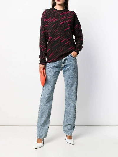 Shop Balenciaga Knitted Logo Jumper