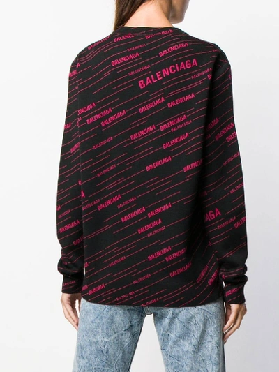 Shop Balenciaga Knitted Logo Jumper