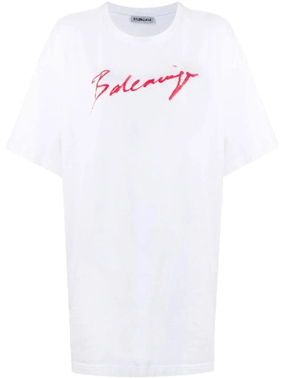 Shop Balenciaga Lipstick Logo T-shirt In White