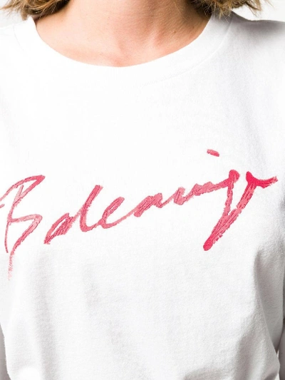 Shop Balenciaga Lipstick Logo T-shirt In White