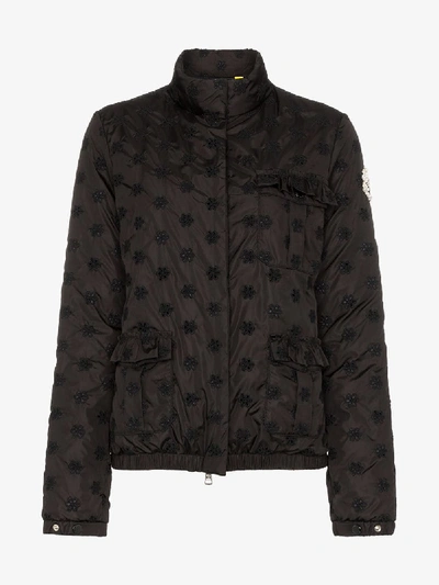 Shop Moncler Genius 4 Moncler Simone Rocha Hillary Embroidered Floral Jacket In Black