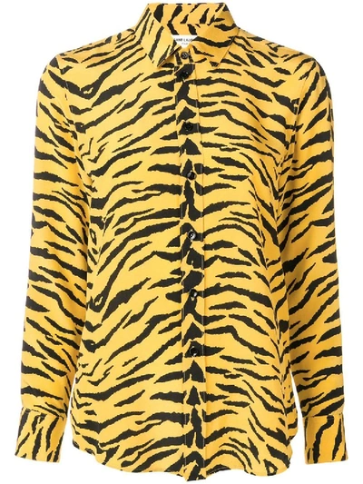 Shop Saint Laurent Zebra Print Shirt