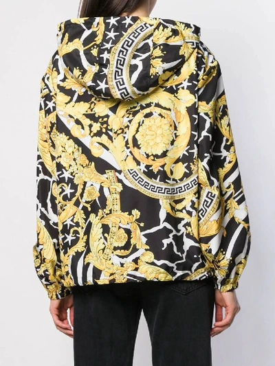 Shop Versace Printed Hooded Jacket