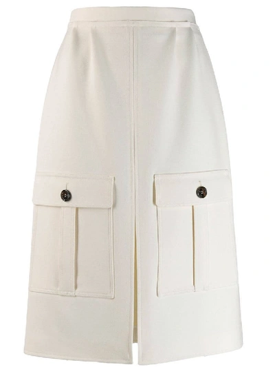 Shop Chloé White Front Slit Skirt