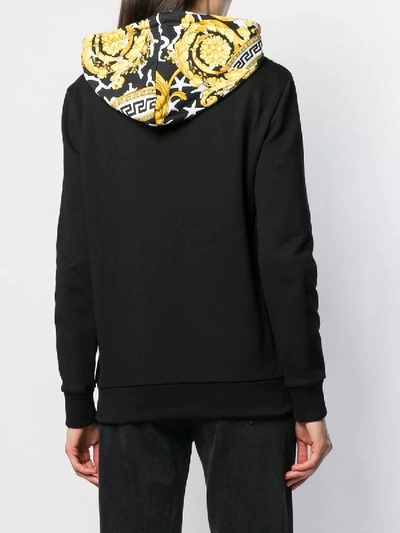 Shop Versace Printed Zip-front Hoodie