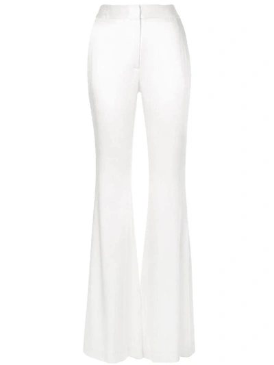 Shop Adam Lippes White Double Hammered Satin Pant