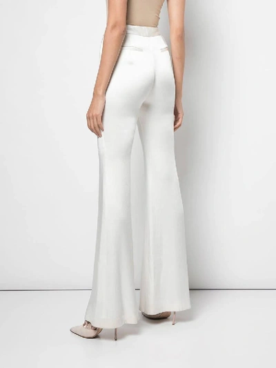 Shop Adam Lippes White Double Hammered Satin Pant