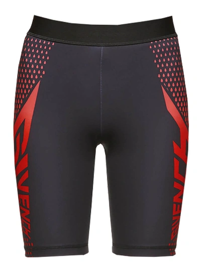 Shop Givenchy Logo Print Cycling Shorts Black/red