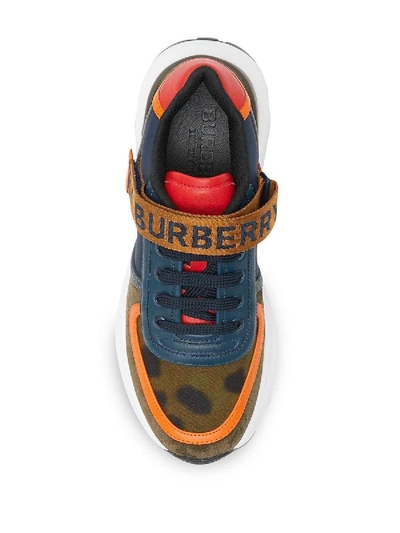 Shop Burberry Color Block Logo Sneakers