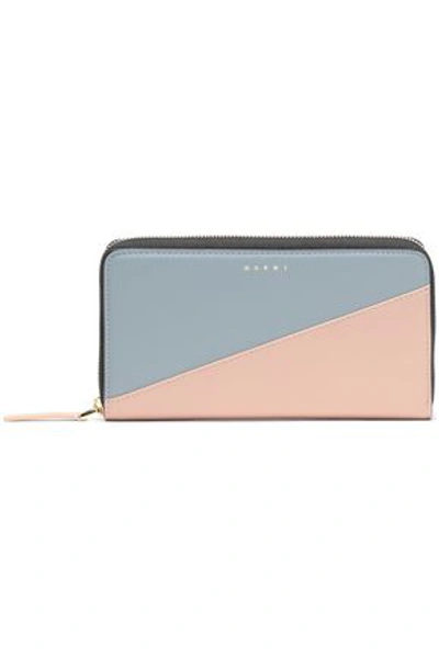 Shop Marni Woman Two-tone Leather Continental Wallet Blush