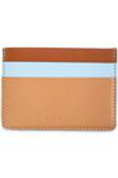 Shop Marni Woman Color-block Leather Cardholder Sand