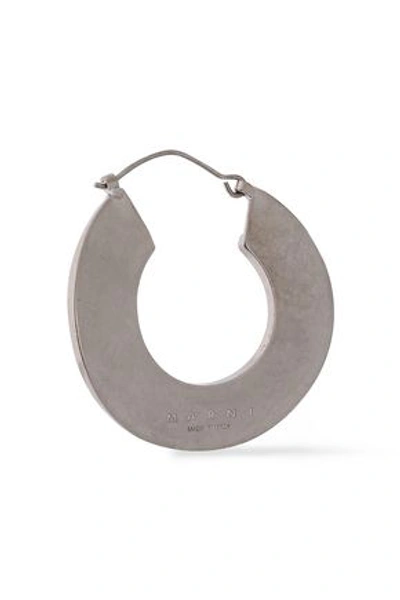 Shop Marni Woman Burnished Silver-tone Hoop Earrings Silver