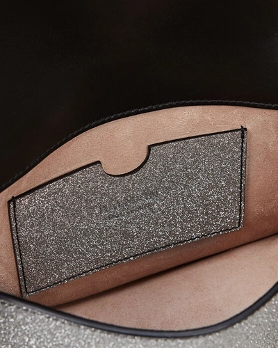 Shop Balmain Glitter Leather 18 Bbag In Silver