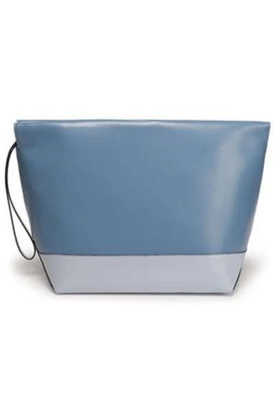 Shop Marni Woman Two-tone Leather Pouch Light Blue