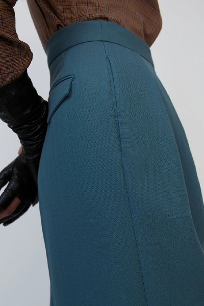 Shop Acne Studios Double Pleated Trousers Mineral Blue