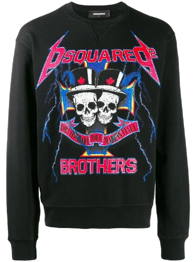 Shop Dsquared2 Logo Skull Print Sweatshirt - Black