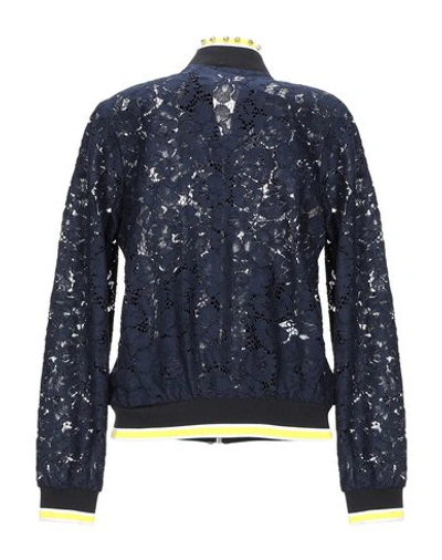 Shop Pinko Woman Sweatshirt Midnight Blue Size 4 Cotton, Polyamide, Elastane, Acetate, Polyester