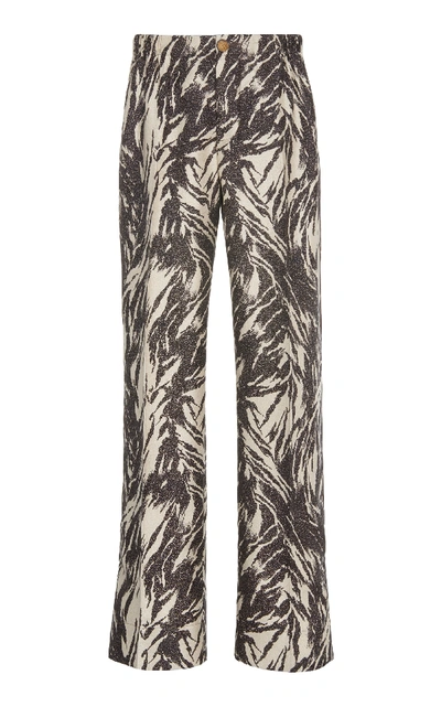 Shop F.r.s For Restless Sleepers Etere Printed Silk Blend Pajama Pants