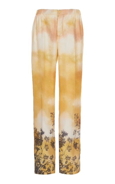 Shop F.r.s For Restless Sleepers Etere Butterfly Printed Silk Pajama Pants In Multi