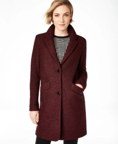 Shop Marc New York Paige Boucle Coat In Burgundy