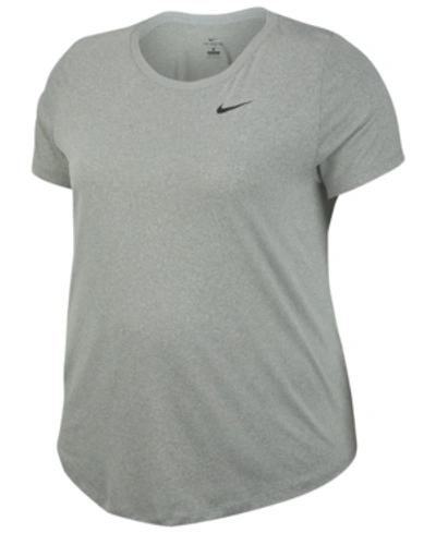 Shop Nike Plus Size Dry Legend Training Top In Dark Grey Heather