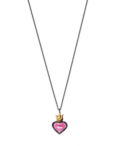 Shop Acanthus Oxidised Silver Garnet Sacred Heart Pendant Necklace
