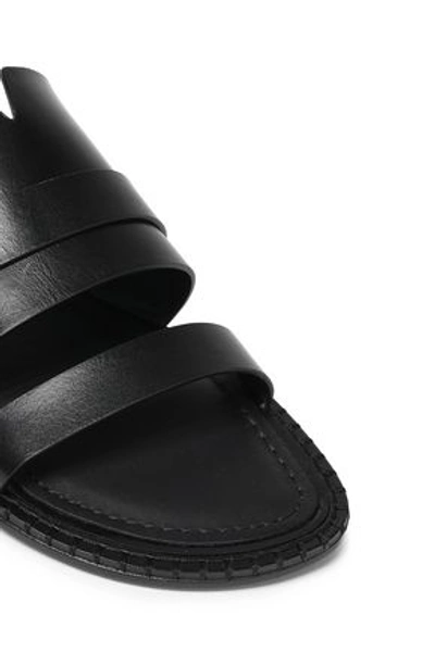 Shop Ann Demeulemeester Buckled Leather Slides In Black