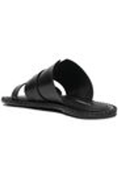 Shop Ann Demeulemeester Buckled Leather Slides In Black