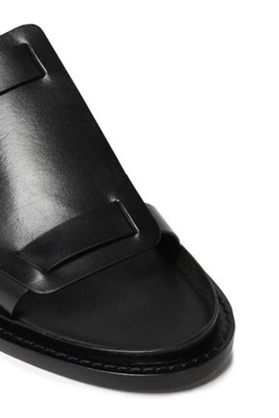 Shop Ann Demeulemeester Woman Leather Sandals Black