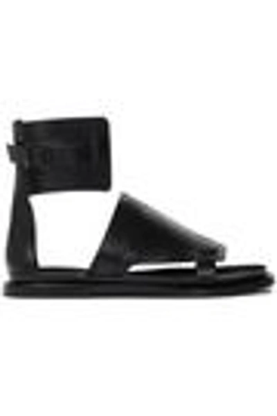 Shop Ann Demeulemeester Woman Leather Sandals Black