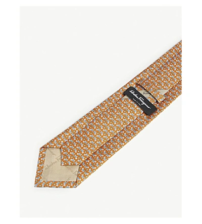 Shop Ferragamo Patterned Scottie Dog Print Silk Tie In Arancio