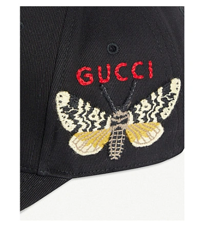 Shop Gucci New York Yankees™ Patch Canvas Baseball Cap In Black