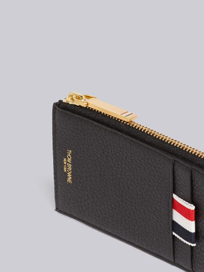 Shop Thom Browne Deerskin Exclusive Half Zip-around Wallet In Black