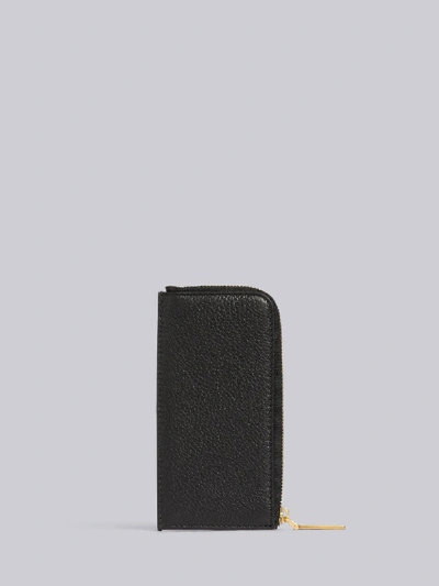 Shop Thom Browne Deerskin Exclusive Half Zip-around Wallet In Black