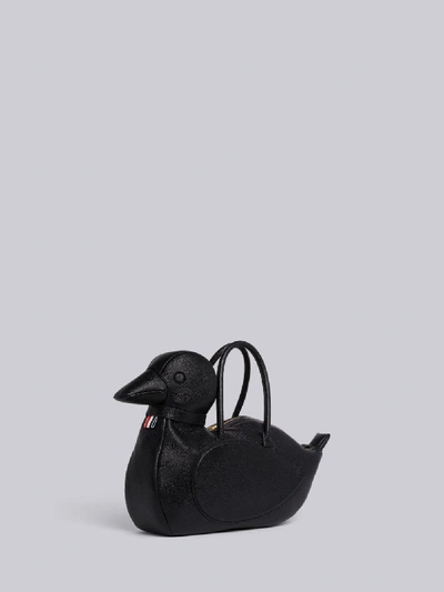 Shop Thom Browne Pebbled Black Duck Icon Bag