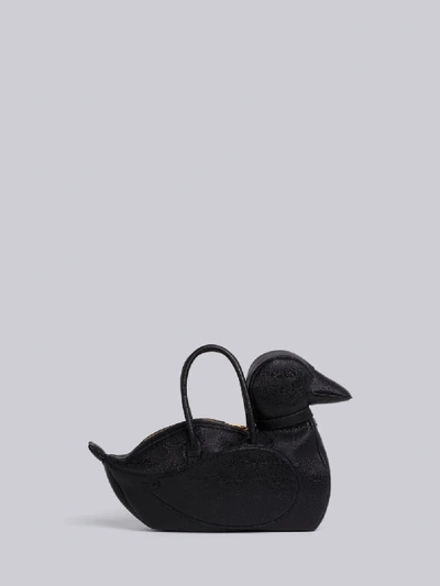 Shop Thom Browne Pebbled Black Duck Icon Bag