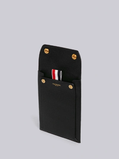 Shop Thom Browne Pebbled Envelope Phone Holder In Black