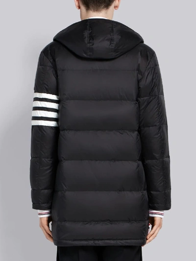 Shop Thom Browne Black Down-filledmatte Nylon 4-bar Snap-front Coat