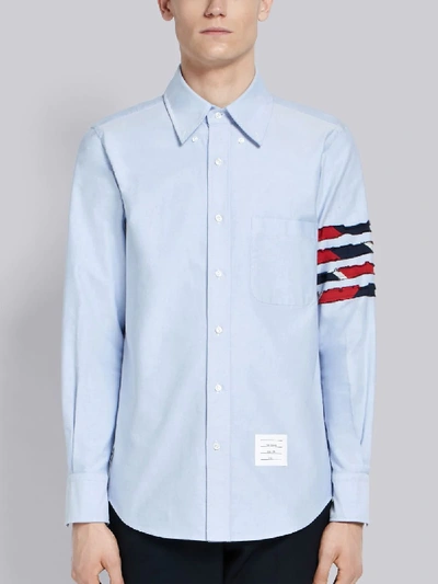 Shop Thom Browne 4-bar Center-back Stripe Oxford In Blue