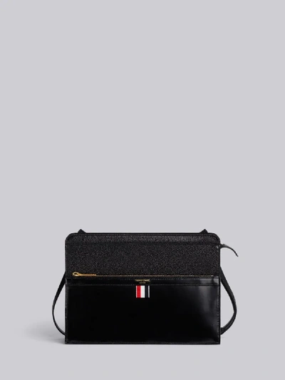 Shop Thom Browne Pebbled Lady Folio Bag In Black