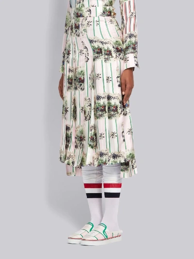 Shop Thom Browne Hunting Print Classic Pleated Skirt In Pink