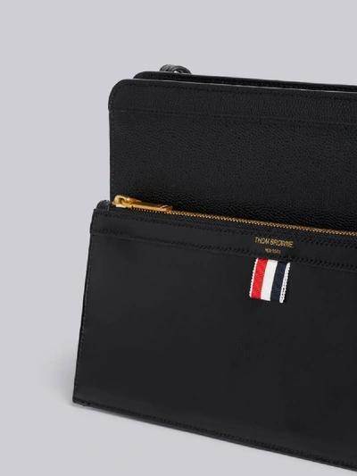 Shop Thom Browne Pebbled Lady Folio Bag In Black