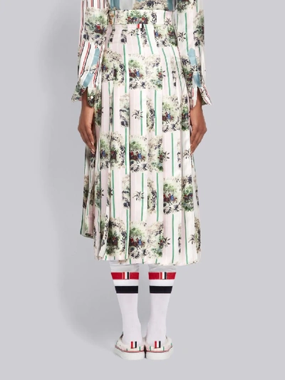 Shop Thom Browne Hunting Print Classic Pleated Skirt In Pink