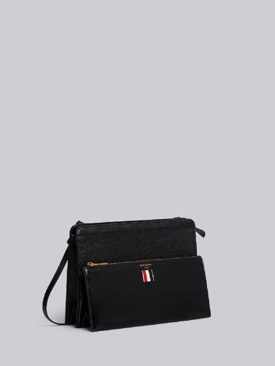 Shop Thom Browne Pebbled Lady Folio Bag In Black