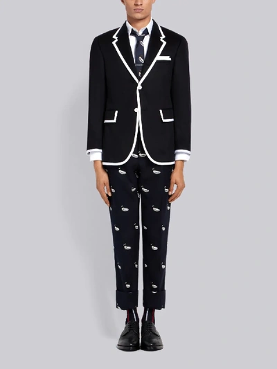 Shop Thom Browne Wide Lapel Cashmere Sport Coat In Blue