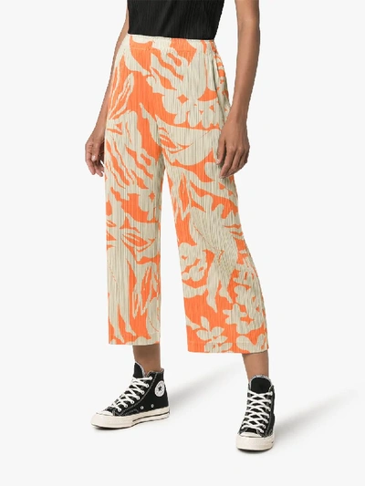 Shop Issey Miyake Pleats Please  Printed Pleated Trousers In 24 Multicolor