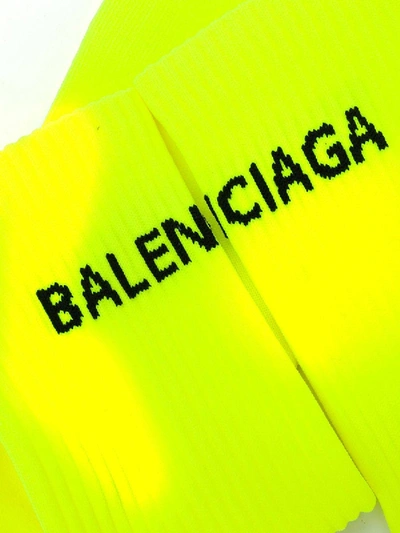 Shop Balenciaga Yellow Tennis Socks